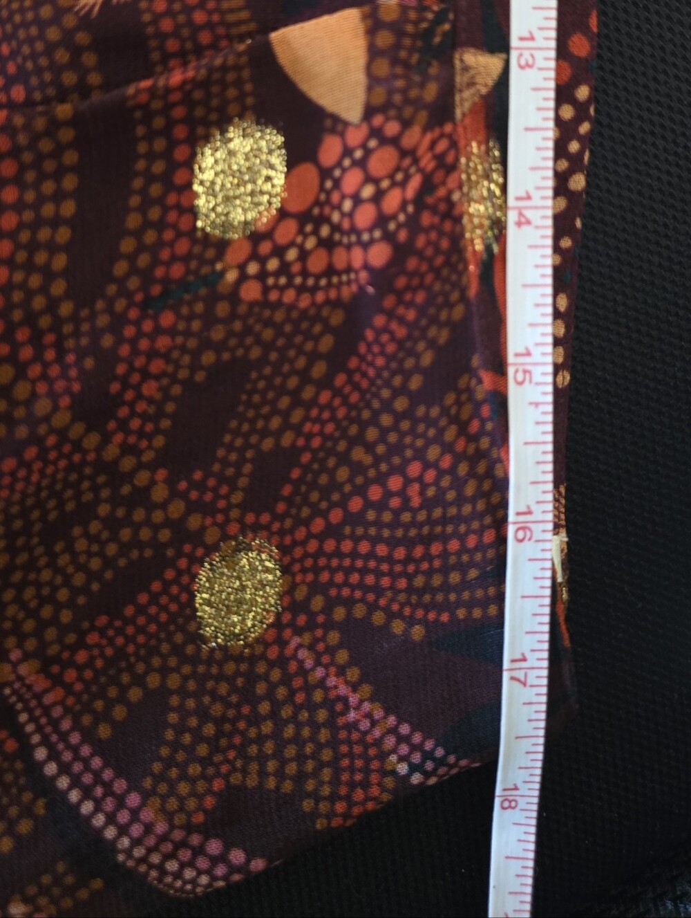 Fringe Hem Floral Pattern Midi Skirt - Brown - Picture 7 of 7